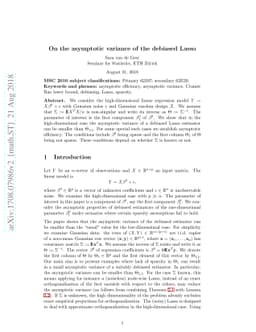 On the efficiency of the de-biased Lasso