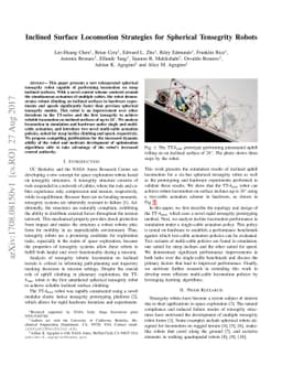 Inclined Surface Locomotion Strategies for Spherical Tensegrity Robots