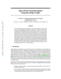 Open-World Visual Recognition Using Knowledge Graphs