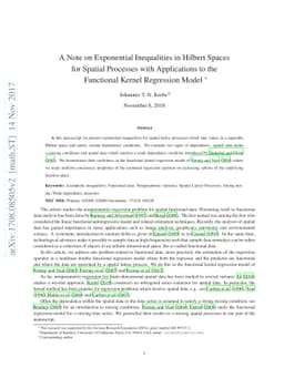 A Note on Exponential Inequalities in Hilbert Spaces for Spatial
  Processes with Applications to the Functional Kernel Regression Model