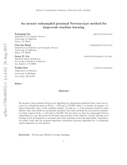 An inexact subsampled proximal Newton-type method for large-scale
  machine learning