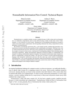 Nonmalleable Information Flow: Technical Report