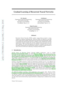 Gradual Learning of Recurrent Neural Networks