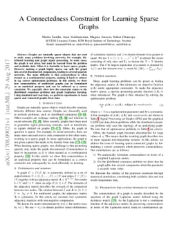A Connectedness Constraint for Learning Sparse Graphs