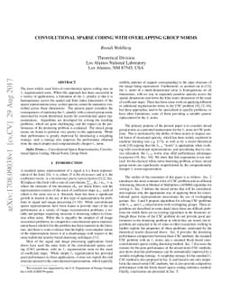 Convolutional Sparse Coding with Overlapping Group Norms