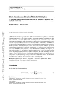 Block-Simultaneous Direction Method of Multipliers: A proximal
  primal-dual splitting algorithm for nonconvex problems with multiple
  constraints