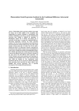 Photorealistic Facial Expression Synthesis by the Conditional Difference
  Adversarial Autoencoder