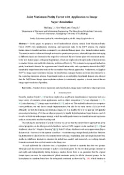 Joint Maximum Purity Forest with Application to Image Super-Resolution
