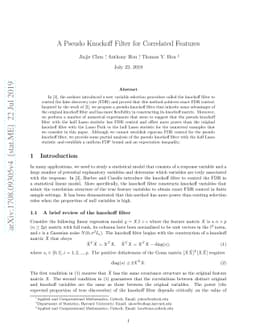 A Pseudo Knockoff Filter for Correlated Features