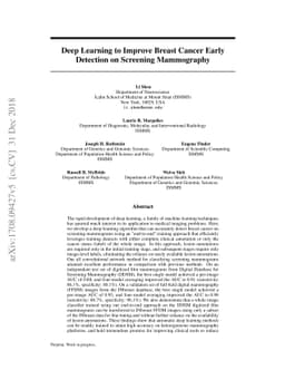 Deep Learning to Improve Breast Cancer Early Detection on Screening
  Mammography