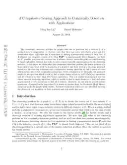 A Compressive Sensing Approach to Community Detection with Applications
