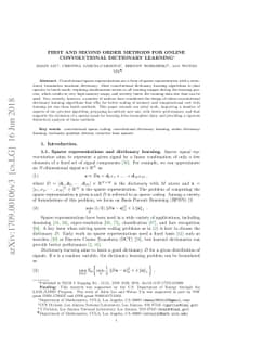 First and Second Order Methods for Online Convolutional Dictionary
  Learning