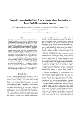 Telepath: Understanding Users from a Human Vision Perspective in
  Large-Scale Recommender Systems
