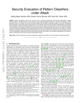 Security Evaluation of Pattern Classifiers under Attack