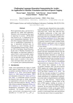 Challenging Language-Dependent Segmentation for Arabic: An Application
  to Machine Translation and Part-of-Speech Tagging