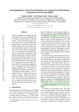 Investigating how well contextual features are captured by
  bi-directional recurrent neural network models