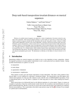 Deep rank-based transposition-invariant distances on musical sequences