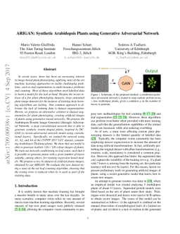 ARIGAN: Synthetic Arabidopsis Plants using Generative Adversarial
  Network