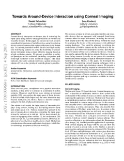 Towards Around-Device Interaction using Corneal Imaging