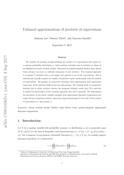 Unbiased approximations of products of expectations