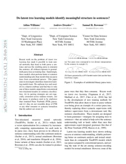 Do latent tree learning models identify meaningful structure in
  sentences?