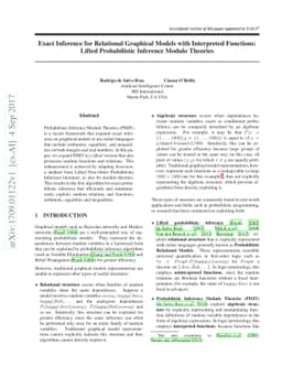 Exact Inference for Relational Graphical Models with Interpreted
  Functions: Lifted Probabilistic Inference Modulo Theories