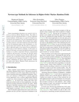 Newton-type Methods for Inference in Higher-Order Markov Random Fields