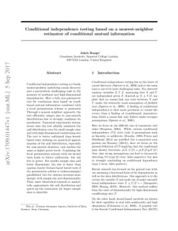 Conditional independence testing based on a nearest-neighbor estimator
  of conditional mutual information