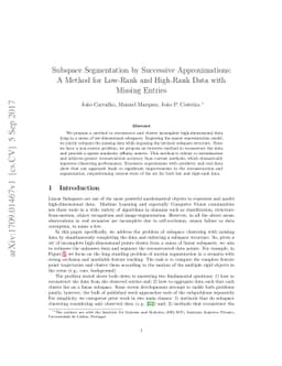 Subspace Segmentation by Successive Approximations: A Method for
  Low-Rank and High-Rank Data with Missing Entries