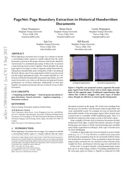 PageNet: Page Boundary Extraction in Historical Handwritten Documents