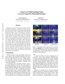 Using Cross-Model EgoSupervision to Learn Cooperative Basketball
  Intention