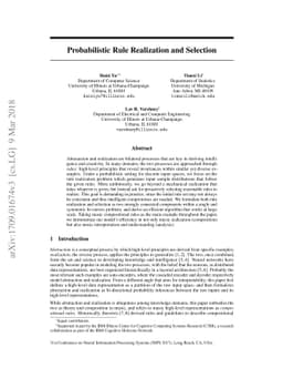 Probabilistic Rule Realization and Selection