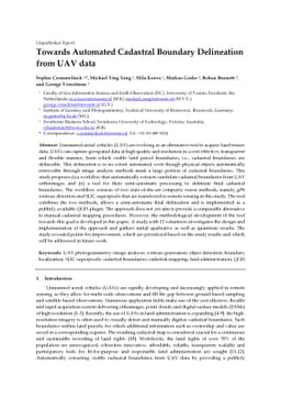 Towards Automated Cadastral Boundary Delineation from UAV Data