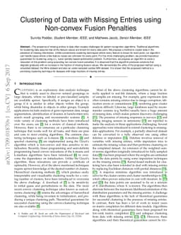 Clustering of Data with Missing Entries using Non-convex Fusion
  Penalties