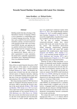 Towards Neural Machine Translation with Latent Tree Attention