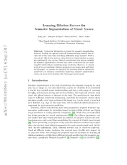 Learning Dilation Factors for Semantic Segmentation of Street Scenes