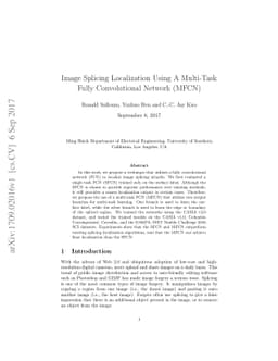 Image Splicing Localization Using A Multi-Task Fully Convolutional
  Network (MFCN)