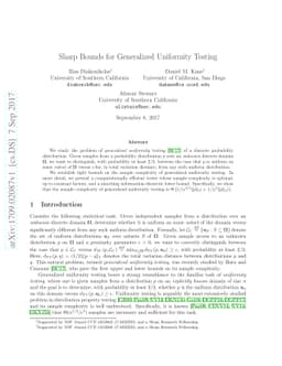 Sharp Bounds for Generalized Uniformity Testing