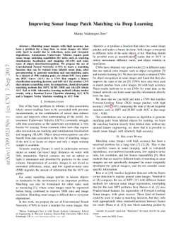 Improving Sonar Image Patch Matching via Deep Learning