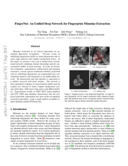 FingerNet: An Unified Deep Network for Fingerprint Minutiae Extraction