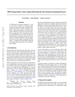 RNN-based Early Cyber-Attack Detection for the Tennessee Eastman Process