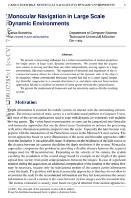 Monocular Navigation in Large Scale Dynamic Environments