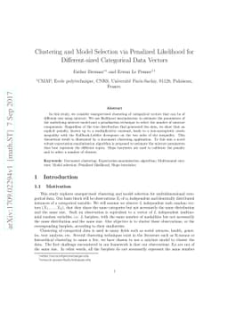 Clustering and Model Selection via Penalized Likelihood for
  Different-sized Categorical Data Vectors