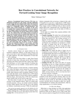 Best Practices in Convolutional Networks for Forward-Looking Sonar Image
  Recognition