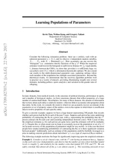 Learning Populations of Parameters