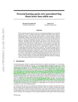 Prosocial learning agents solve generalized Stag Hunts better than
  selfish ones