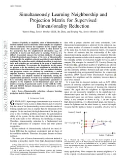 Simultaneously Learning Neighborship and Projection Matrix for
  Supervised Dimensionality Reduction
