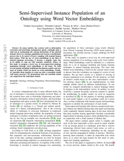Semi-Supervised Instance Population of an Ontology using Word Vector
  Embeddings