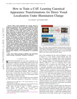 How to Train a CAT: Learning Canonical Appearance Transformations for
  Direct Visual Localization Under Illumination Change