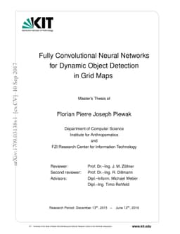 Fully Convolutional Neural Networks for Dynamic Object Detection in Grid
  Maps (Masters Thesis)